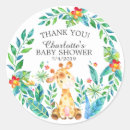 Search for giraffe thank you stickers Safari baby shower