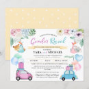 Search for car gender reveal invitations Baby shower