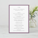 Search for purple wedding programs Elegant