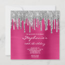 Search for fuchsia pink and silver invitations Sparkle