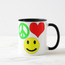 Search for peace love and happiness mugs Heart