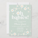 Search for green daisy invitations Retro