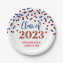 Search for red and blue graduation plates Party