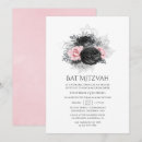Recherche de rose noir bar bat mitzvah invitations Chic