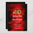 Search for red and black 40th birthday invitations Gold