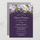 Recherche de argent pourpre invitations Fleurs