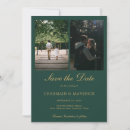 Search for emerald wedding save the dates Greenery