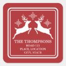 Search for red with white snowflakes stickers Deer