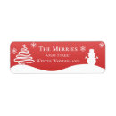 Search for winter party return address labels Snowman