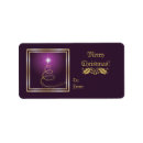 Search for purple tree return address labels Xmas