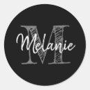 Search for monogram initial letter stickers Black and white