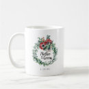 Search for red floral wreath mugs Rustic