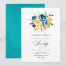 Recherche de jaune et turquoise invitations Aquarelle