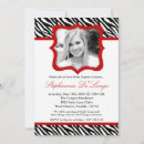 Search for red zebra birthday invitations 5x7
