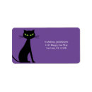Search for black and purple return address labels Cat