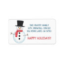 Search for happy snowman return address labels Whimsical