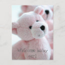Search for bear birth announcement cards Pink