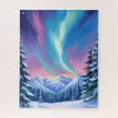 Search for northern lights puzzles Watercolor