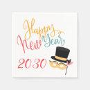 Search for happy new year paper napkins Typography script