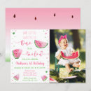 Search for one in a melon birthday invitations Pink and green