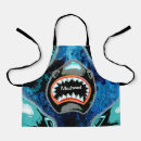 Search for funny shark aprons Great white shark