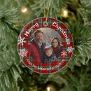 Search for red and green plaid ornaments Snowflakes