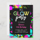 Search for neon birthday invitations Glow in the dark