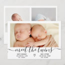 Search for twin birth announcement cards Gender neutral