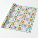 Recherche de lapin heureux papier cadeau Pastels
