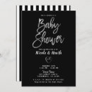 Search for black and white stripes baby shower invitations Elegant
