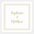 Search for bride and groom thank you stickers Modern minimalist