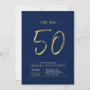 Search for blue and gold 50th birthday invitations Adult birthday party