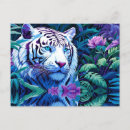 Recherche de yeux tigre cartes postales Vert