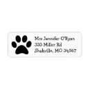 Search for paw print return address labels Black