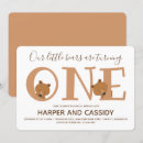 Search for twins 1st birthday invitations One year old
