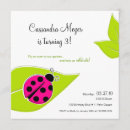 Search for ladybugs square invitations Pink