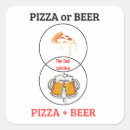 Recherche de bière drôle autocollants Pizza et bière