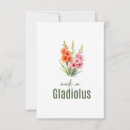 Search for gladiolus flowers cards August