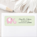 Search for elephant return address labels Girl baby shower