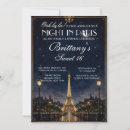 Search for night in paris sweet 16 invitations Glitter