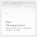 Search for silver confetti return address labels Sparkle