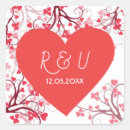 Recherche de rouge et blanc mariage autocollants Arrière plan blanc