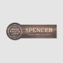 Search for wood name tags Small business employee