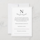 Search for monogrammed rsvp cards Black and white