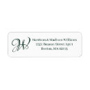 Search for green monogram return address labels Initial