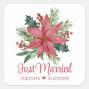 Search for poinsettia wedding stickers Watercolor
