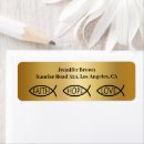 Search for christian fish return address labels Ichthys symbol