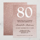 Search for rose gold 80th birthday invitations Milestone