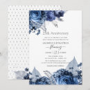 Search for blue silver anniversary invitations Navy blue and white