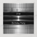Search for black silver 21st birthday invitations Party